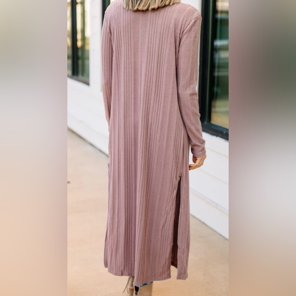 Umgee | NWT Keep Your Secrets Mauve Pink Dusty Rose Open Front Duster Cardigan M - Picture 17 of 17